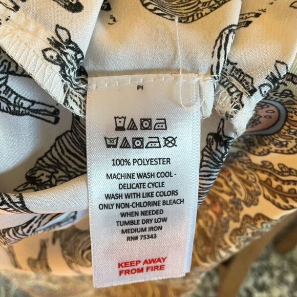 Talbots The Perfect Crop Beige Multi Paisley Cotton Stretch Pants, 6 - Picture 9 of 10